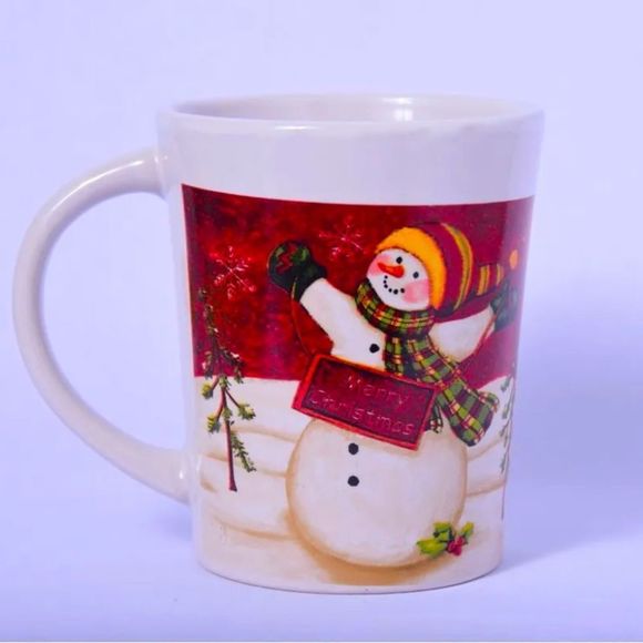 ROYAL NORFOLK Holiday Merry Christmas SNOW MAN Frosty14 OZ Coffee Mug Cup - Picture 5 of 10
